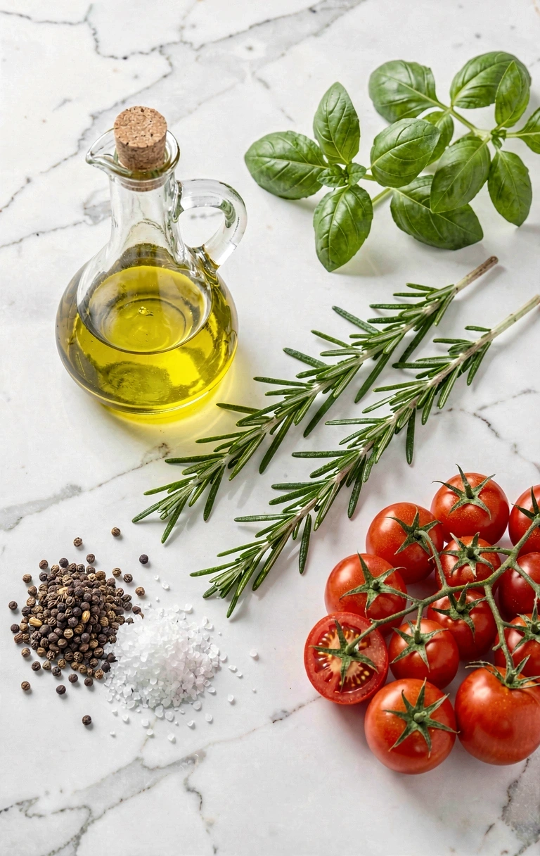 Ingredientes mediterráneos frescos